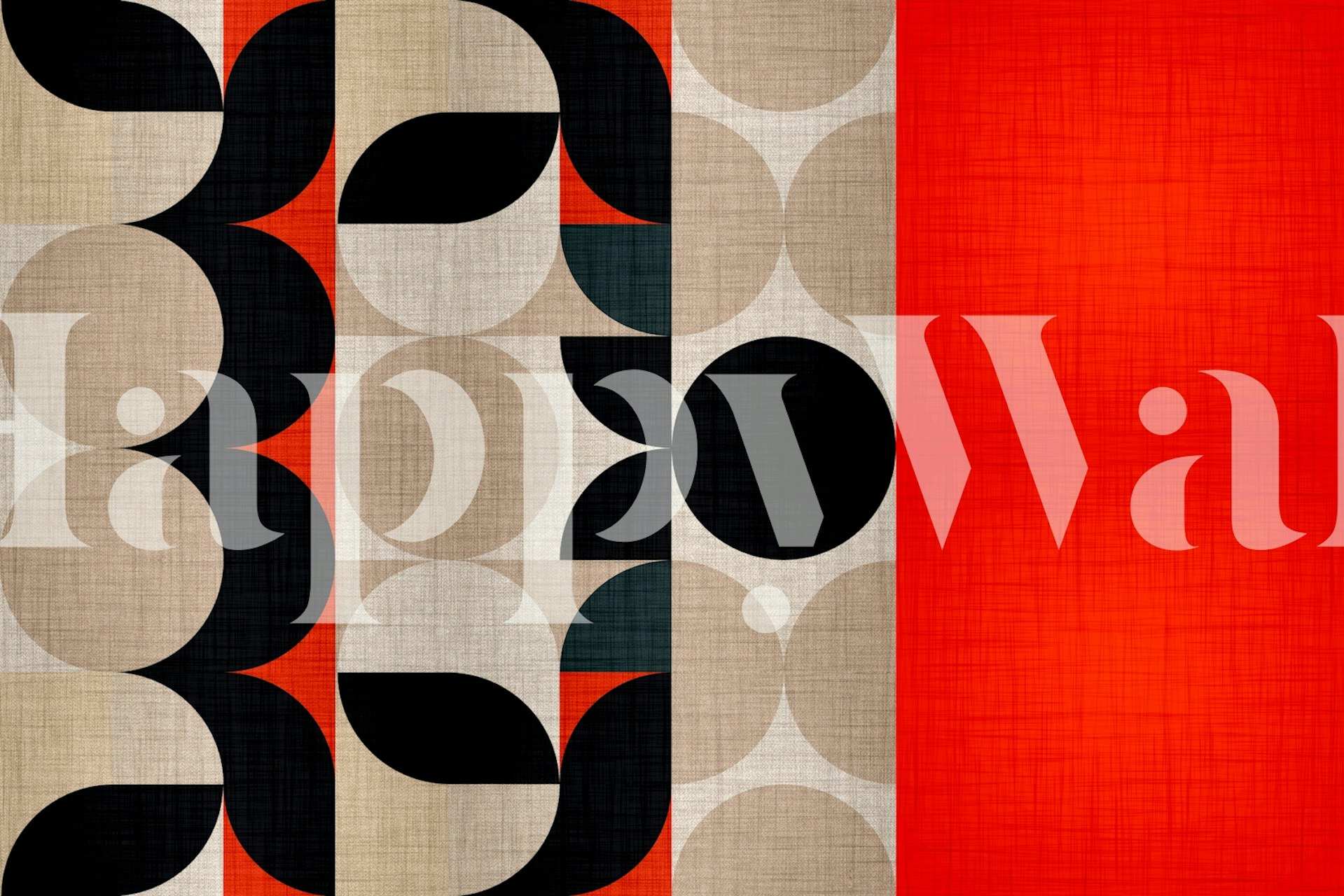 Mid-Century Modern Bauhaus wallpaper in a room