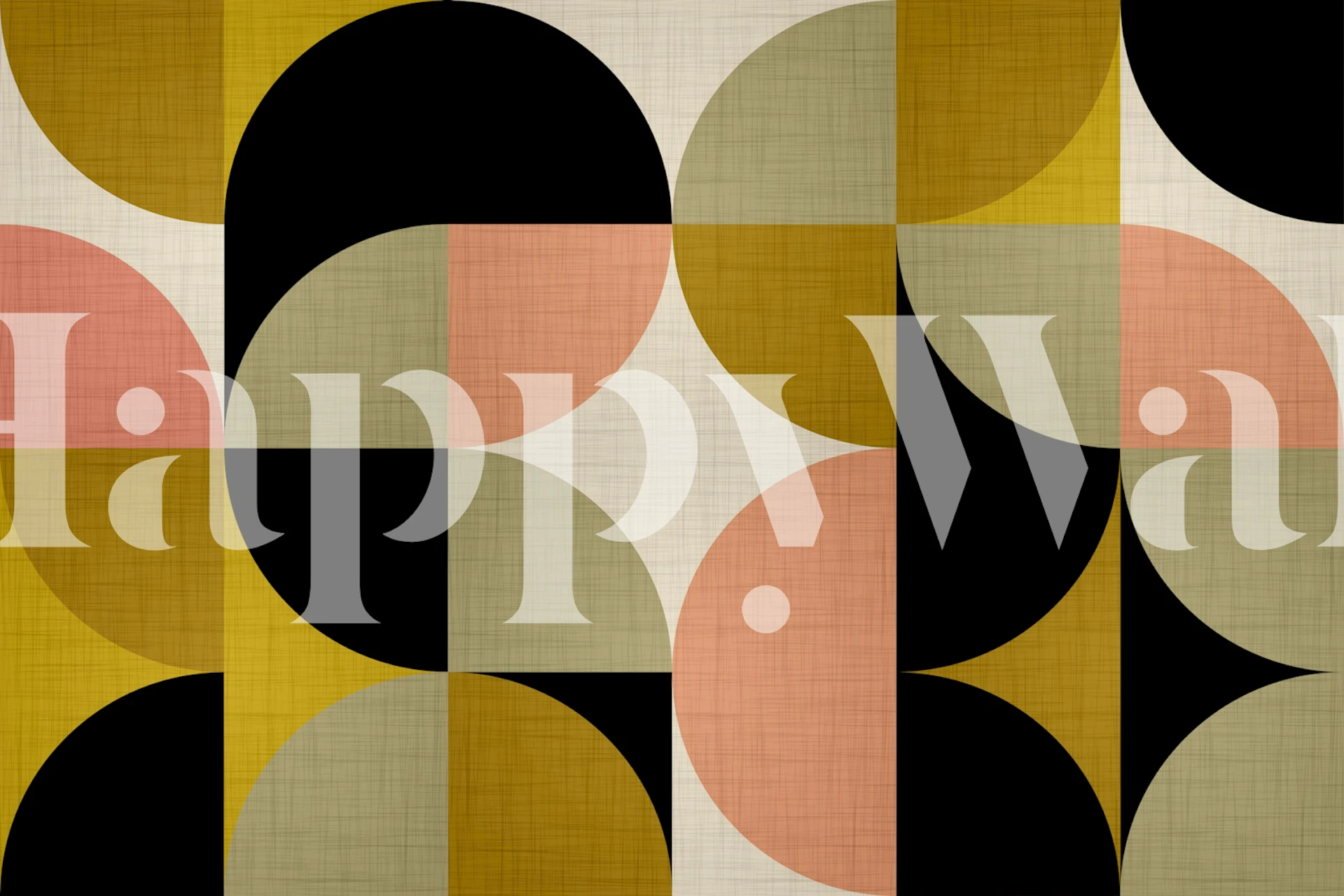 Mid-Century Bauhaus Fabric tapet i ett rum