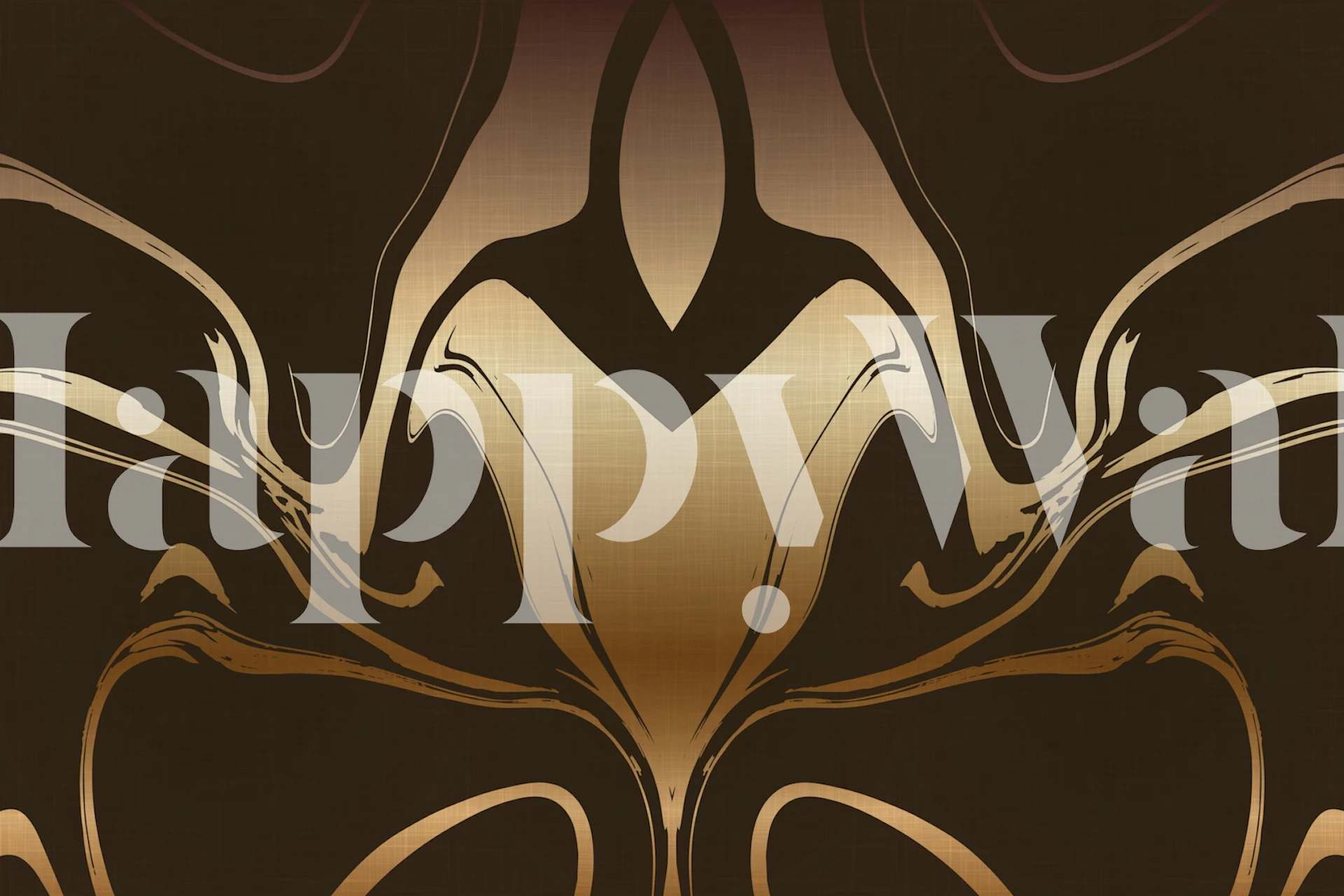 Brown and gold swirling abstract pattern wallpaper