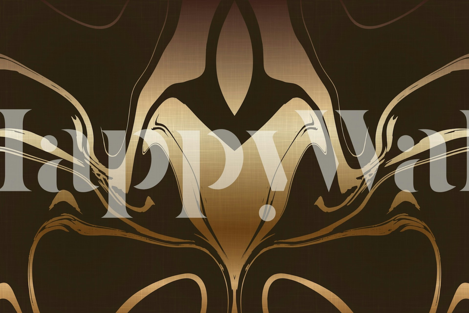 Brown and gold swirling abstract pattern wallpaper