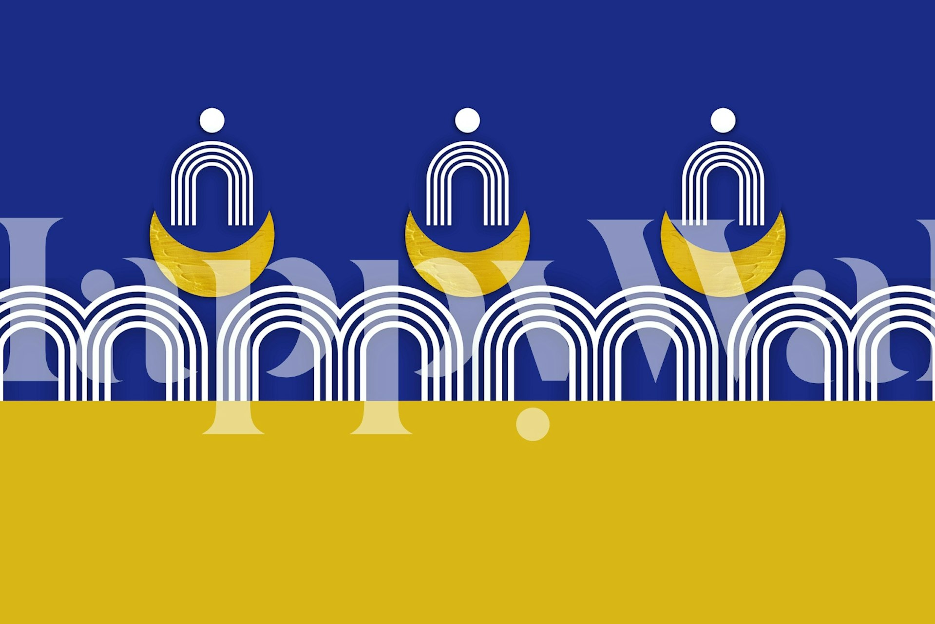 Playful Mid-Century behang in een kamer