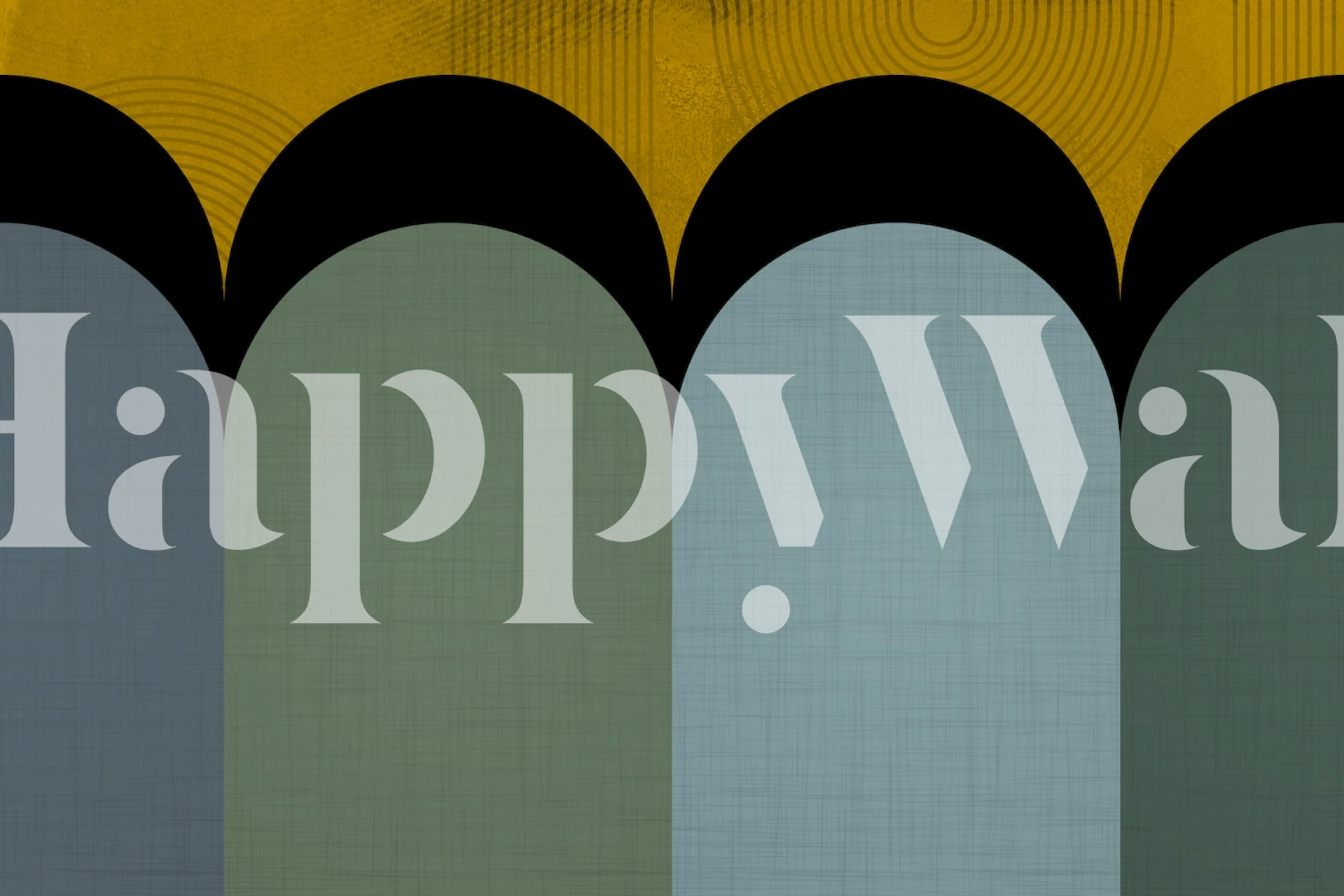 Art Deco Rounds wallpaper displayed in a room