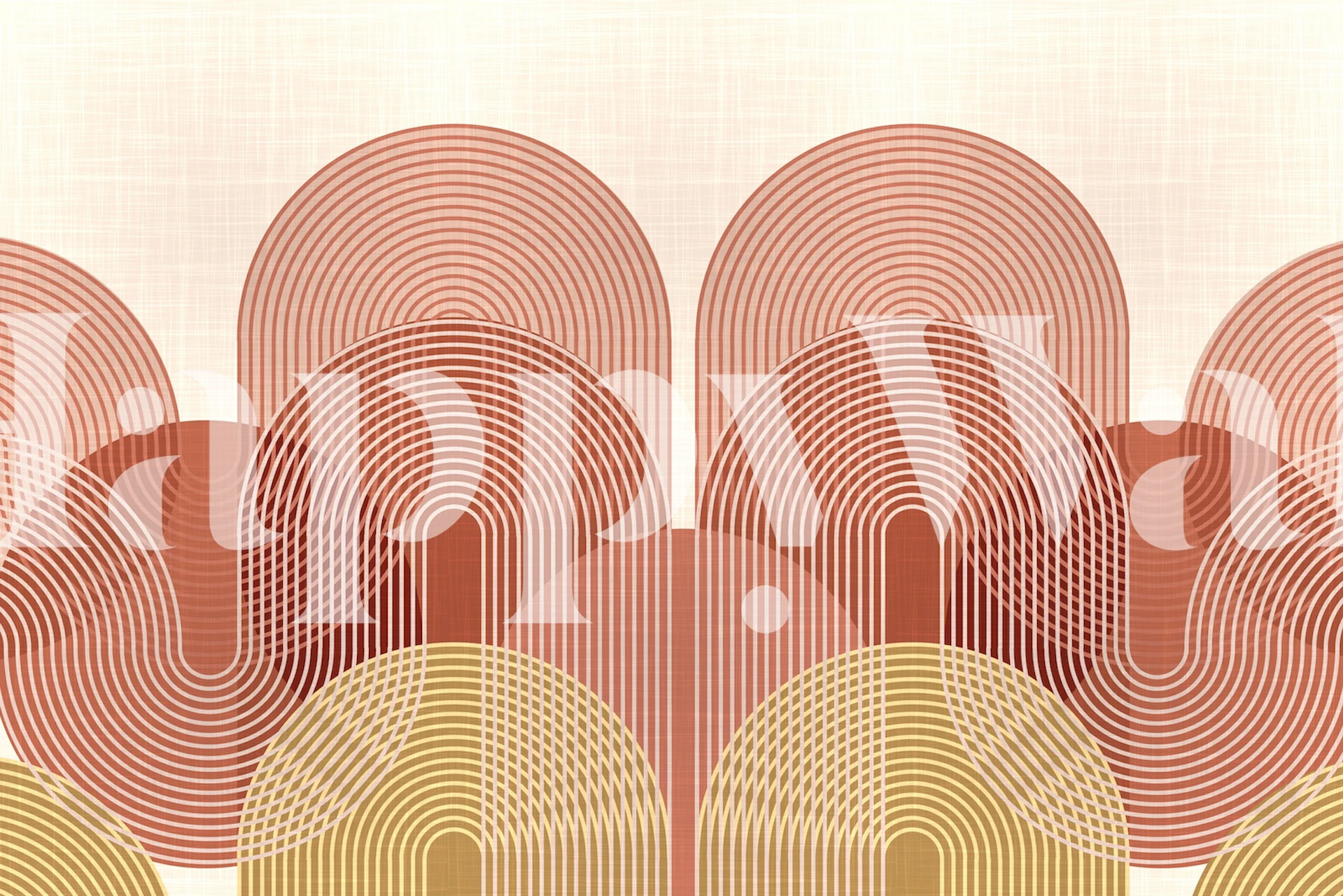 papel de parede Arch Circle Line Art em um quarto