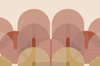 Warm Arch Circle Line Art tapet