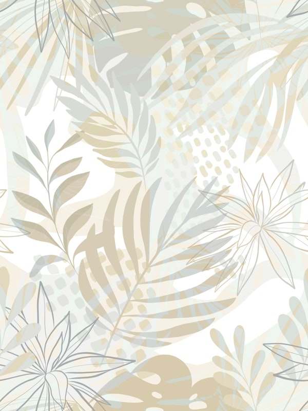 Soft Boho Tropical Garden • WALLPAPER