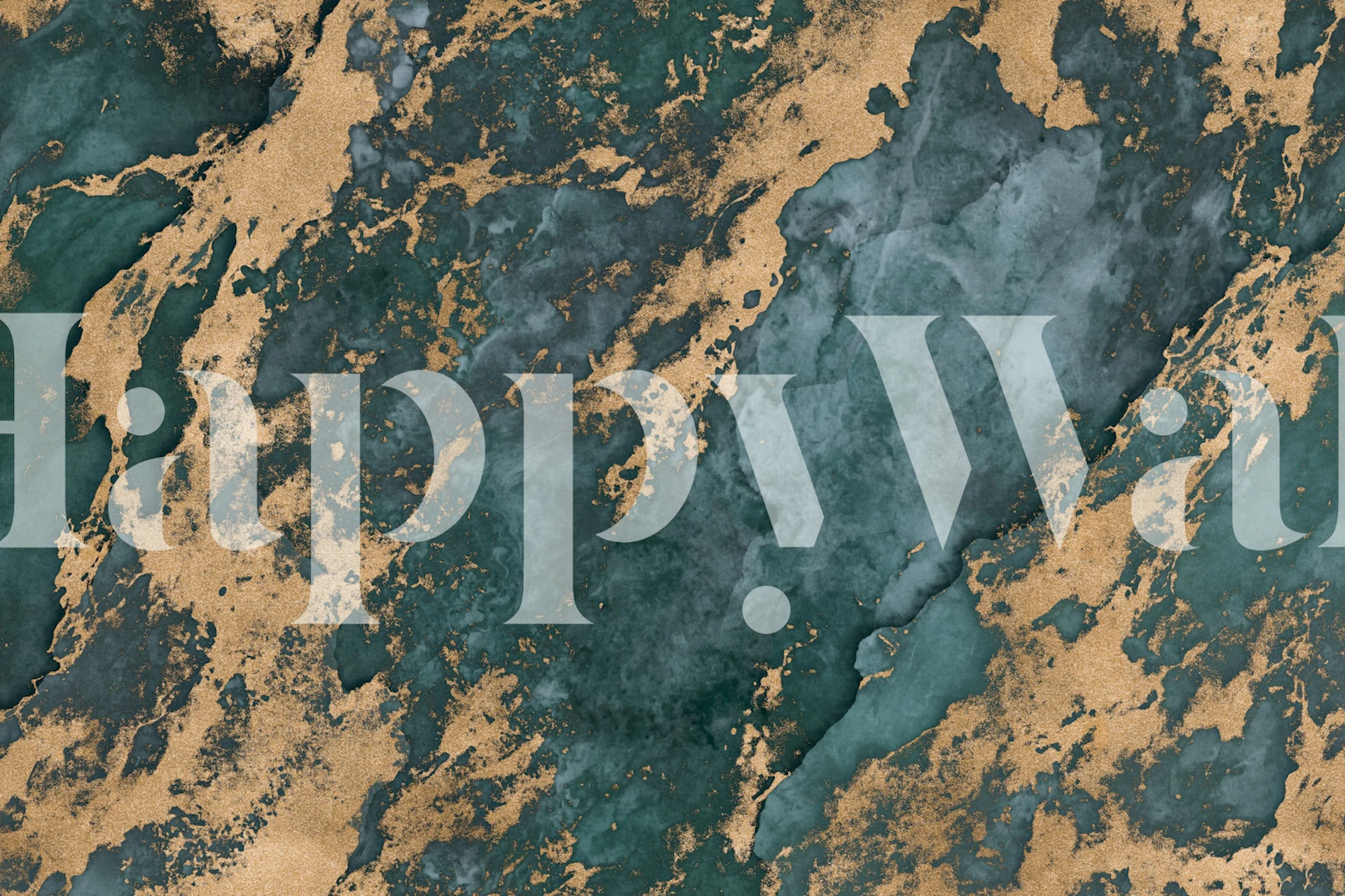 Tapeta Teal i Gold Mineral Marble Texture