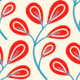 Leaves pattern, hand drawn, red (2868C)