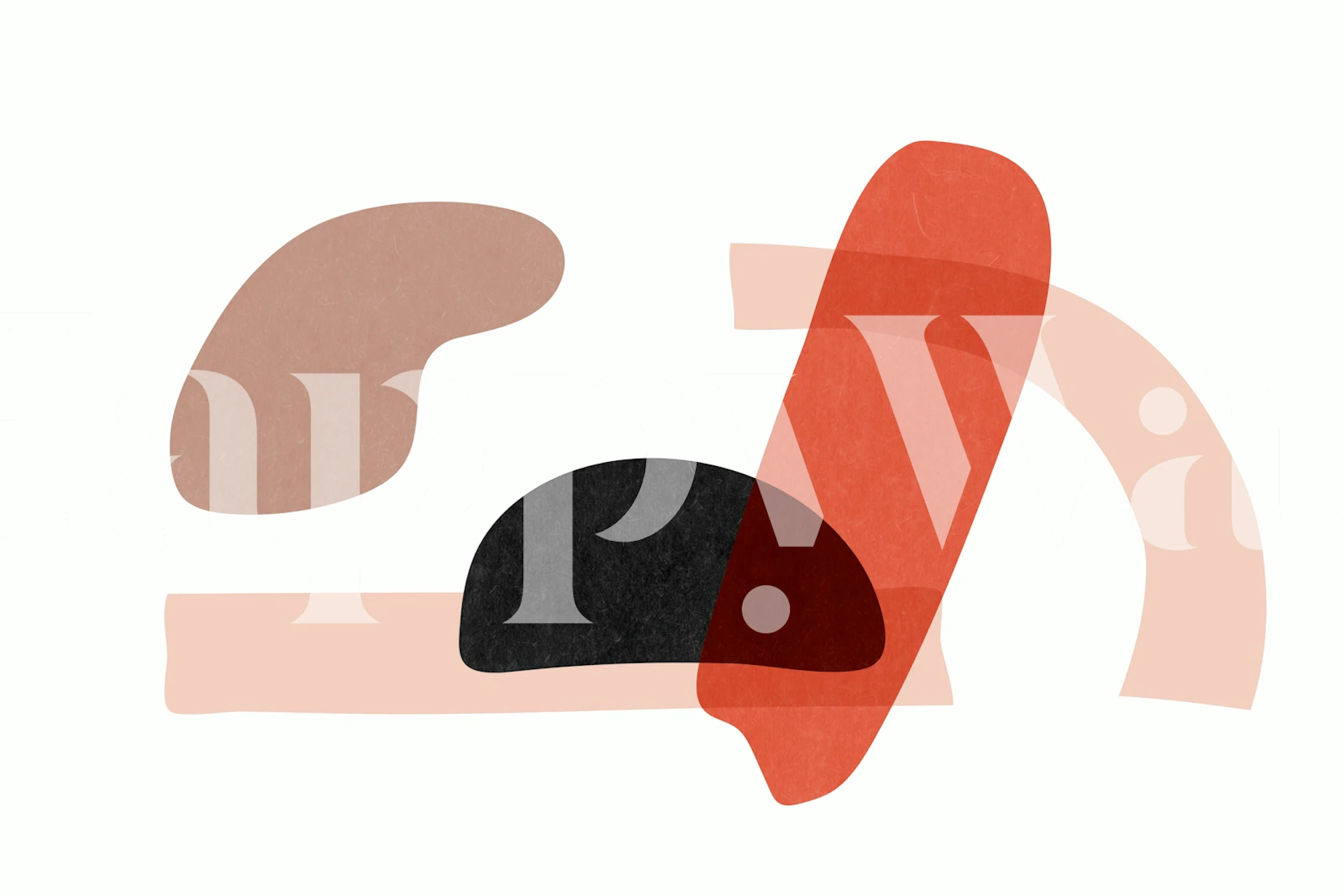 Abstract shapes in warm tones of black, beige, and terracotta wallpaper