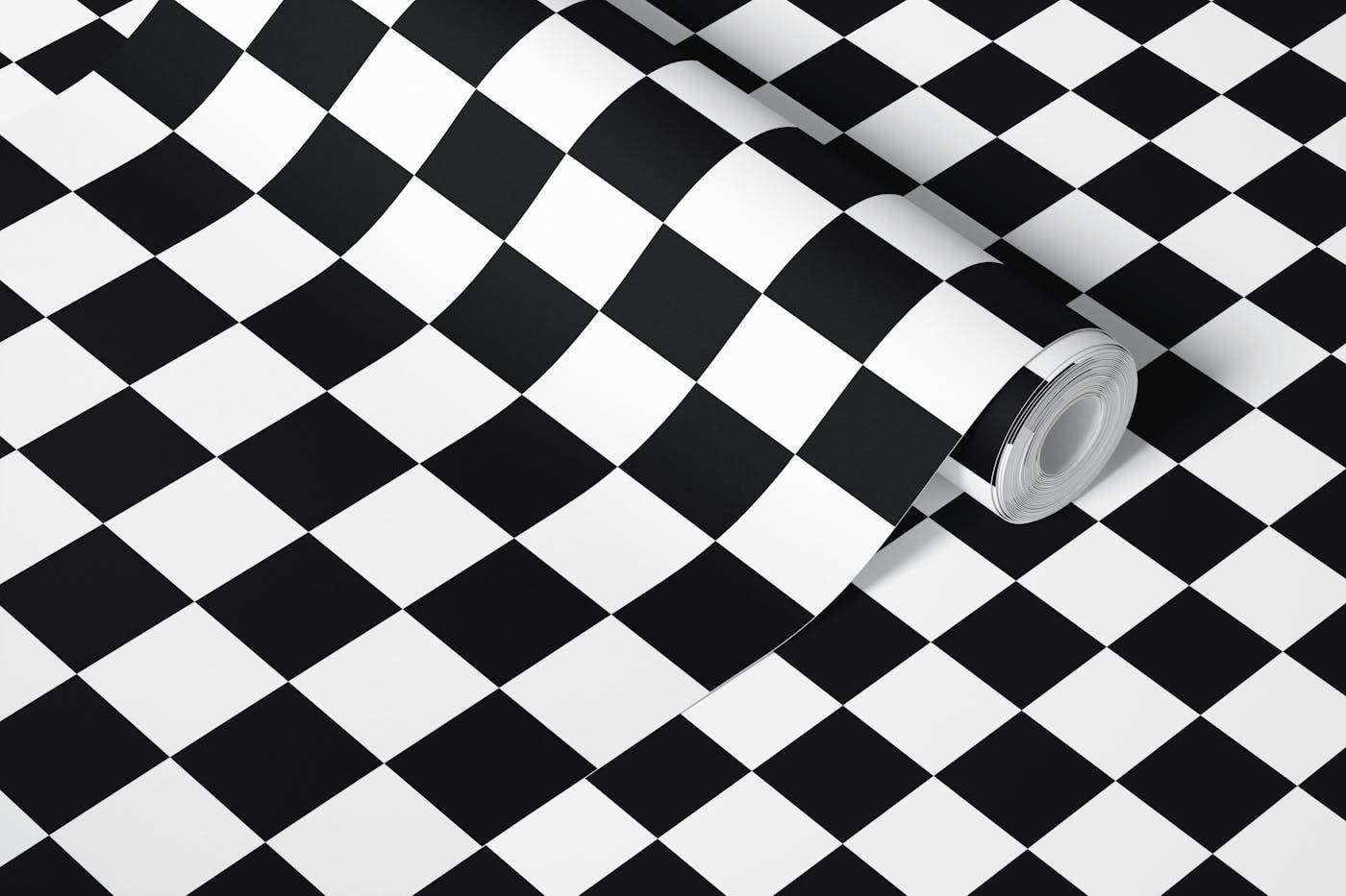 Black and White Checkerboard - Normal Size wallpaper roll