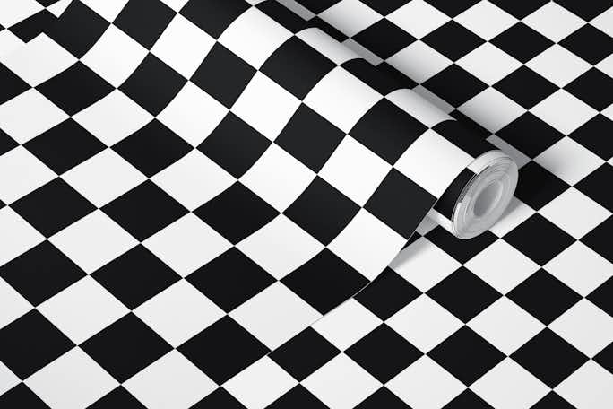 Black and White Checkerboard - Normal Sizewallpaper roll