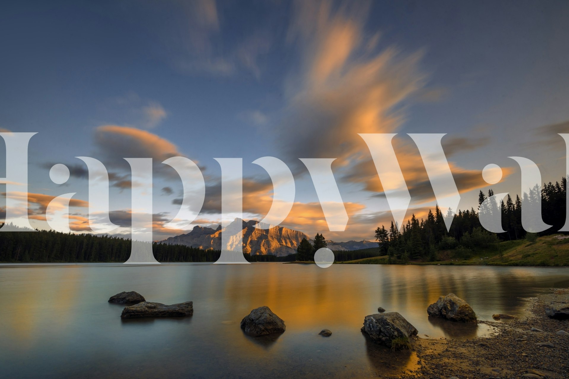 ταπετσαρία Two Jack Lake Sunset σε ένα δωμάτιο