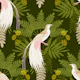 bird of paradise jungle green wall