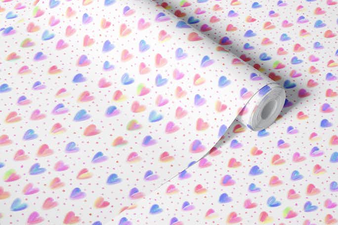 Cute rainbow heartswallpaper roll