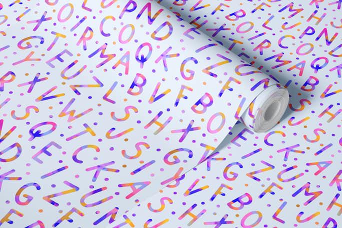 Rainbow alphabetwallpaper roll