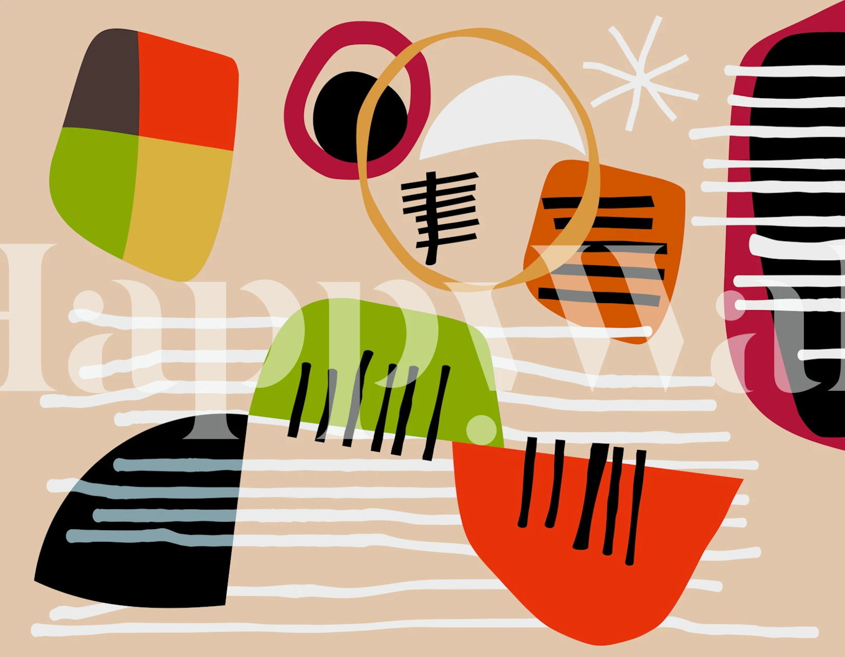 Farbige abstrakte Design in einem Raum