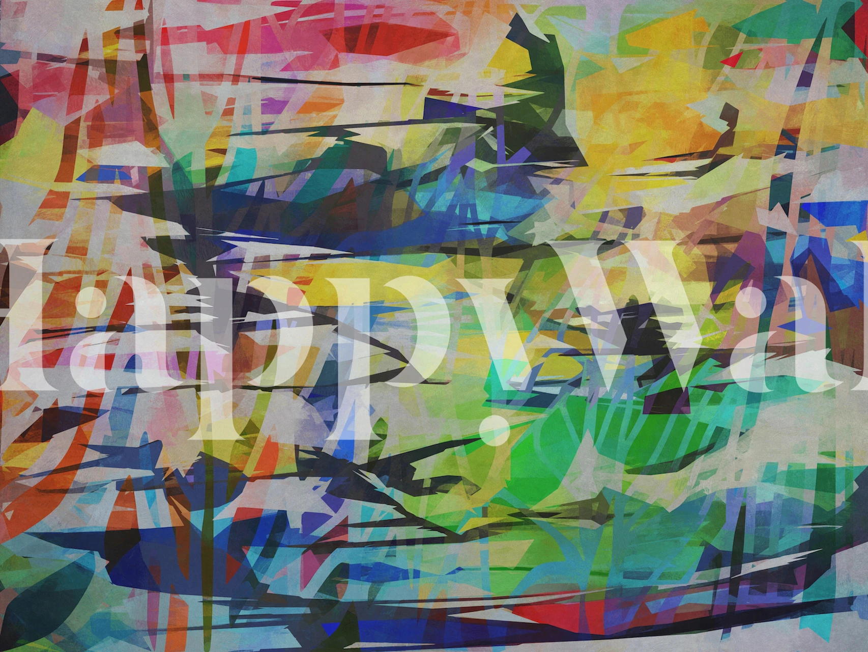 Vibrant shredded paper wallpaper in a room