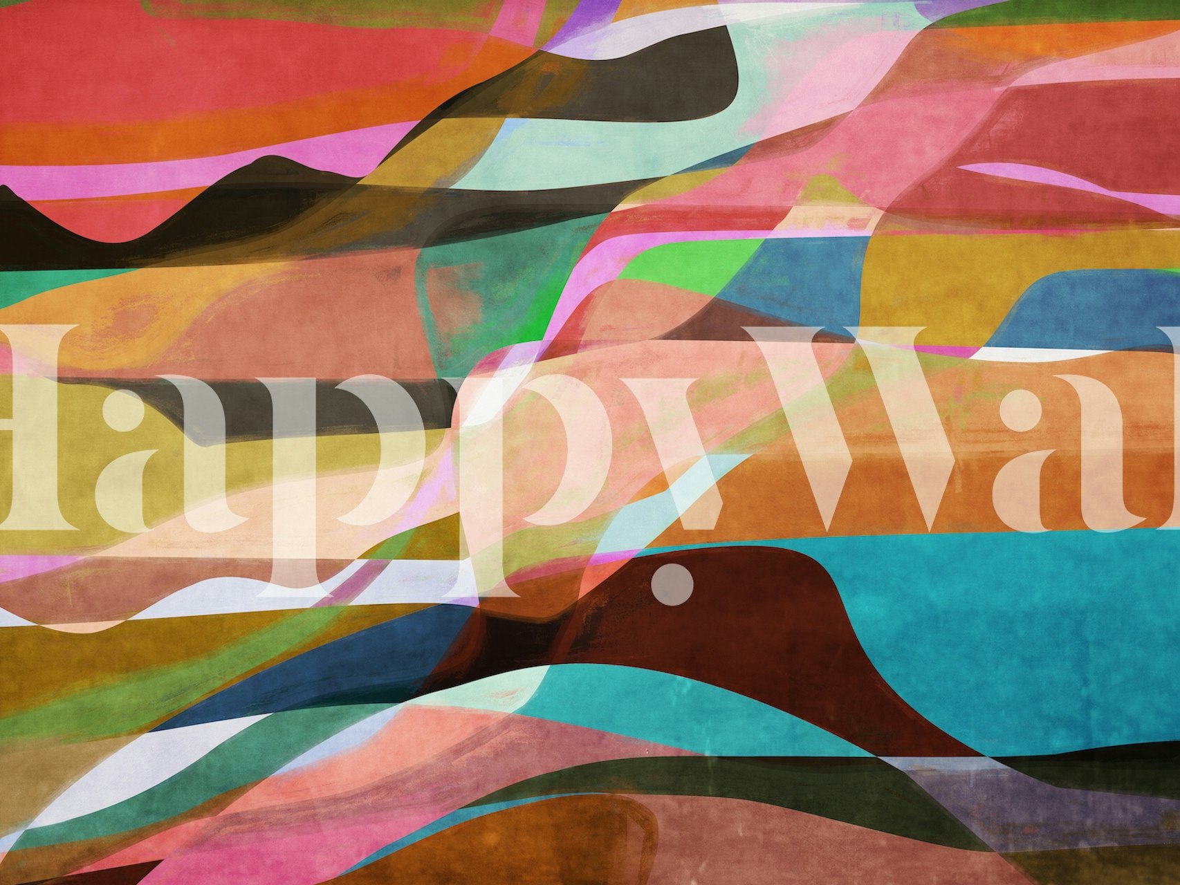 Tapeta Abstract Waves w stylowym pokoju