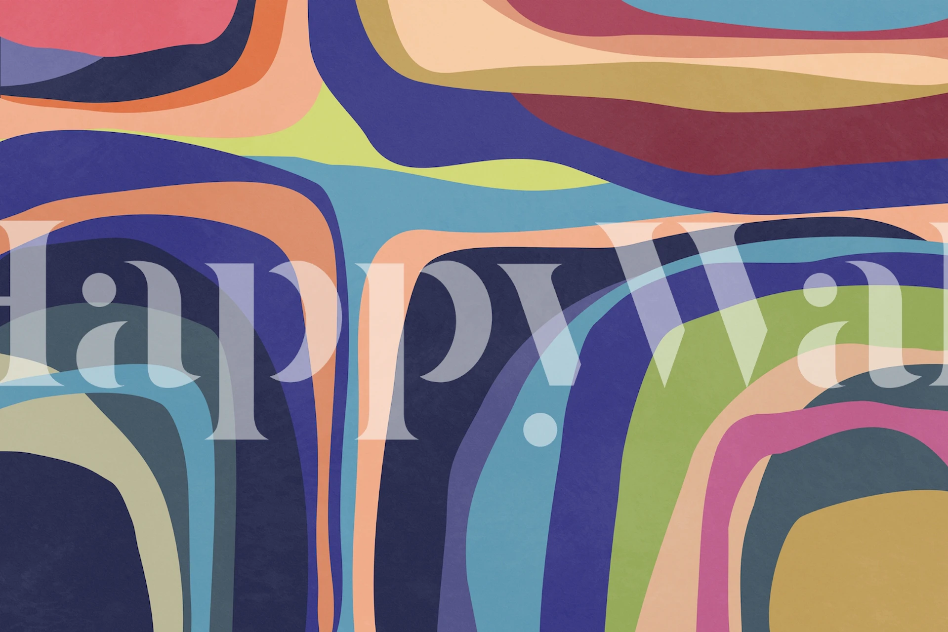 Colorful abstract waves pattern in earthy tones wallpaper