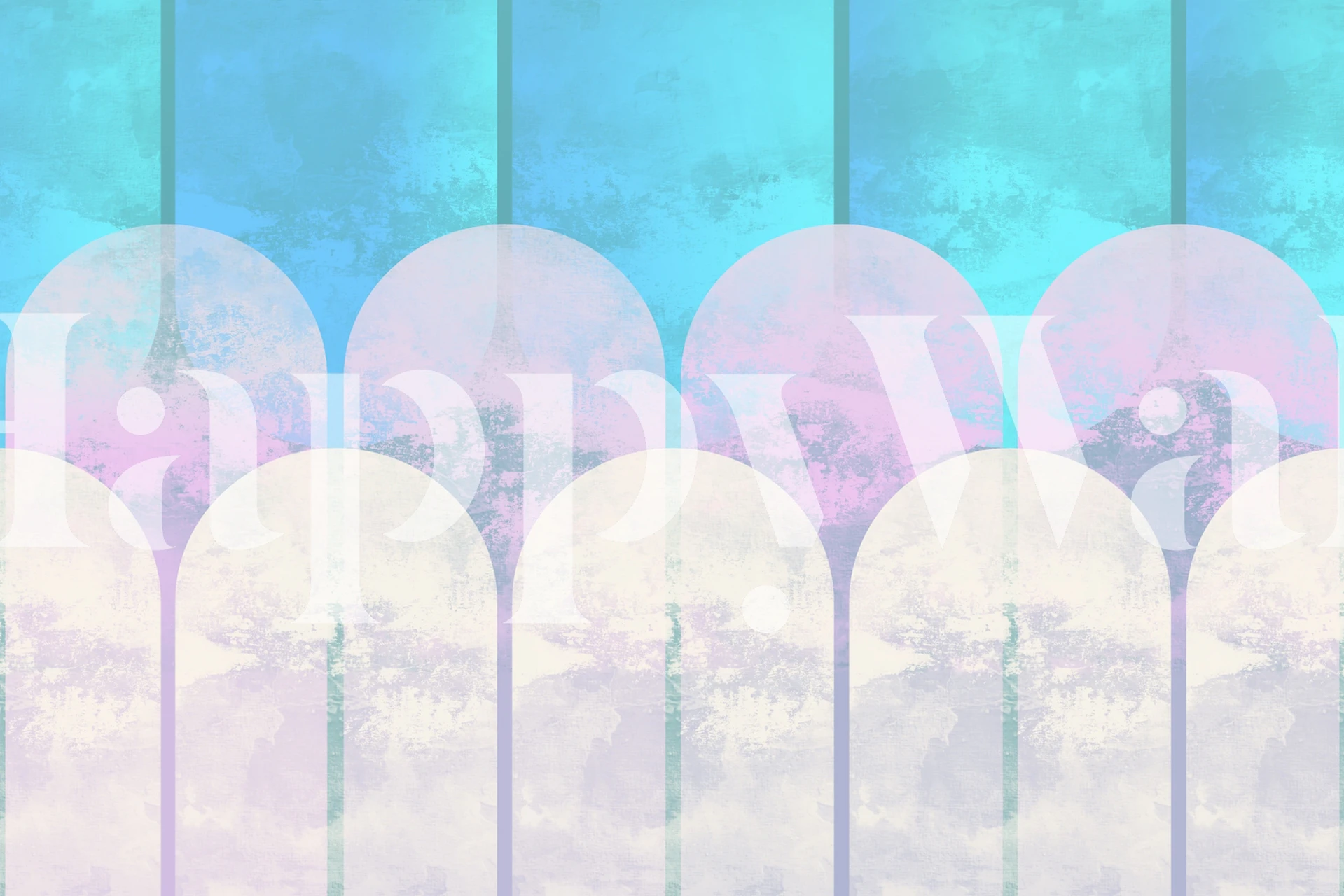 Mid-Century Bauhaus geometric mural with pastel arches