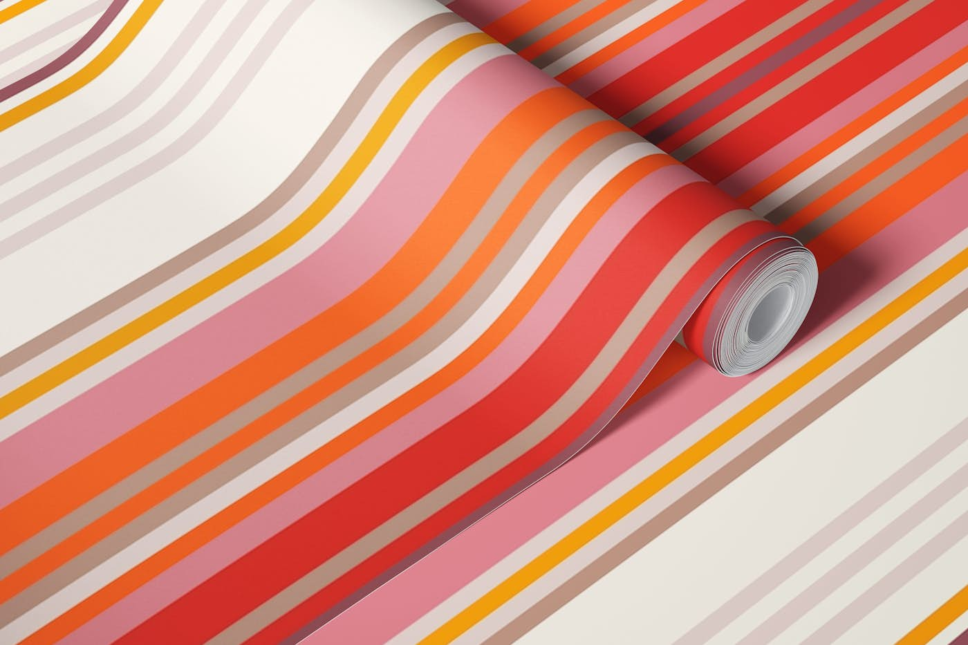 70s striped wallpaper - Red wallpaper roll