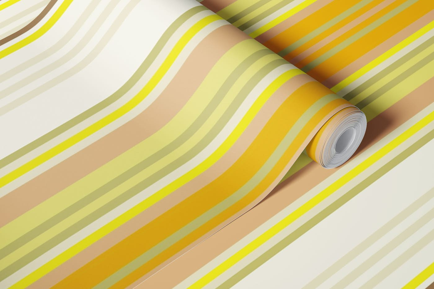 70s striped wallpaper - Gold wallpaper roll