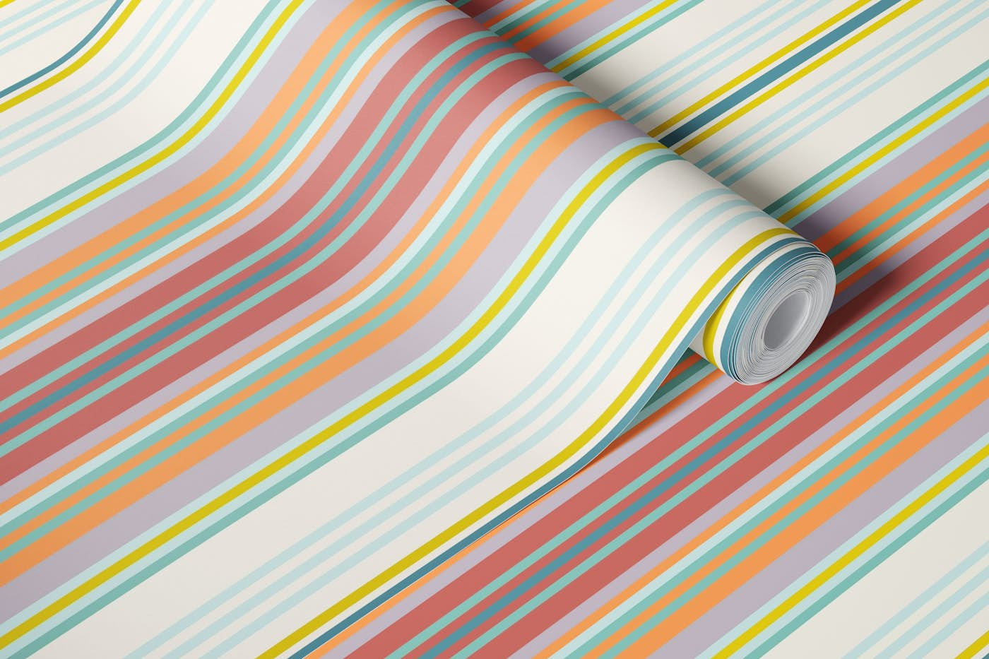 70s striped wallpaper - Blue wallpaper roll