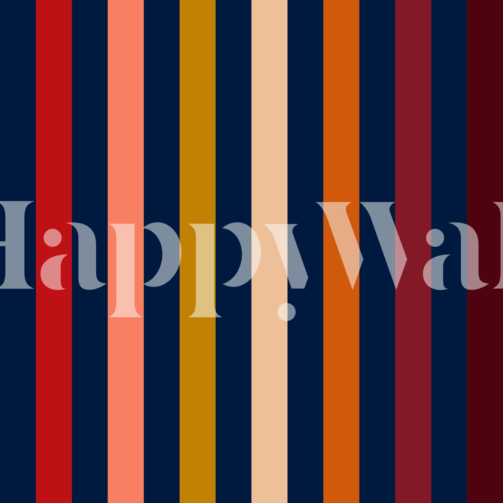 Multicoloured stripes wallpaper on Navy wallpaper | Happywall