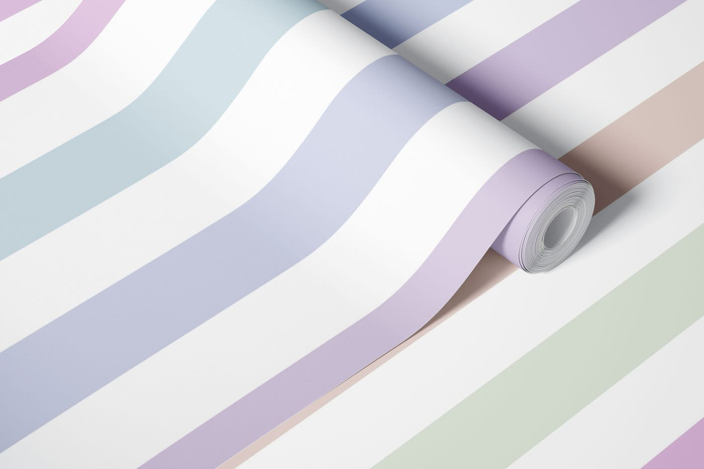 Pale Multicoloured Stripes Wallpaper 1 wallpaper roll