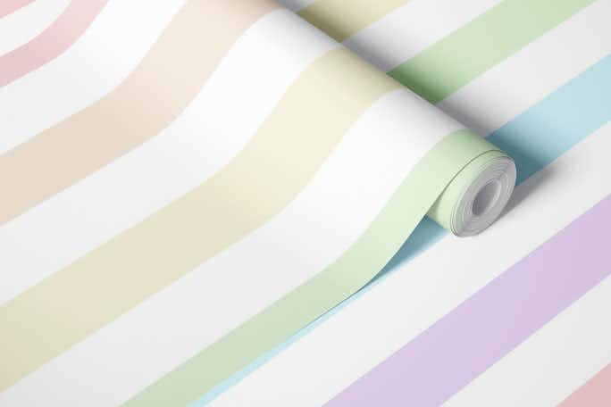 Pastel Rainbow Stripes Wallpaper 1wallpaper roll
