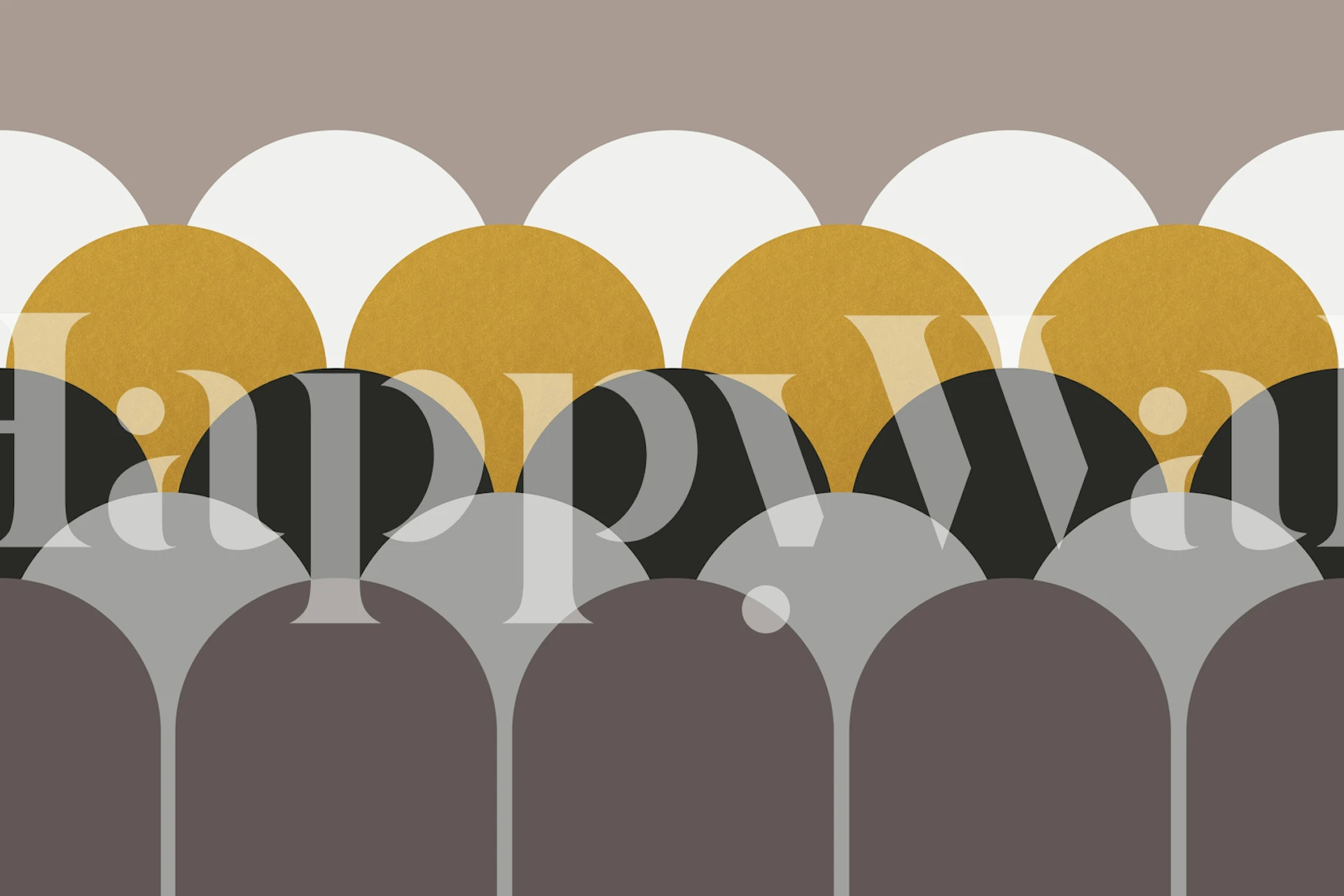 Gold and black arch pattern on gray background wallpaper