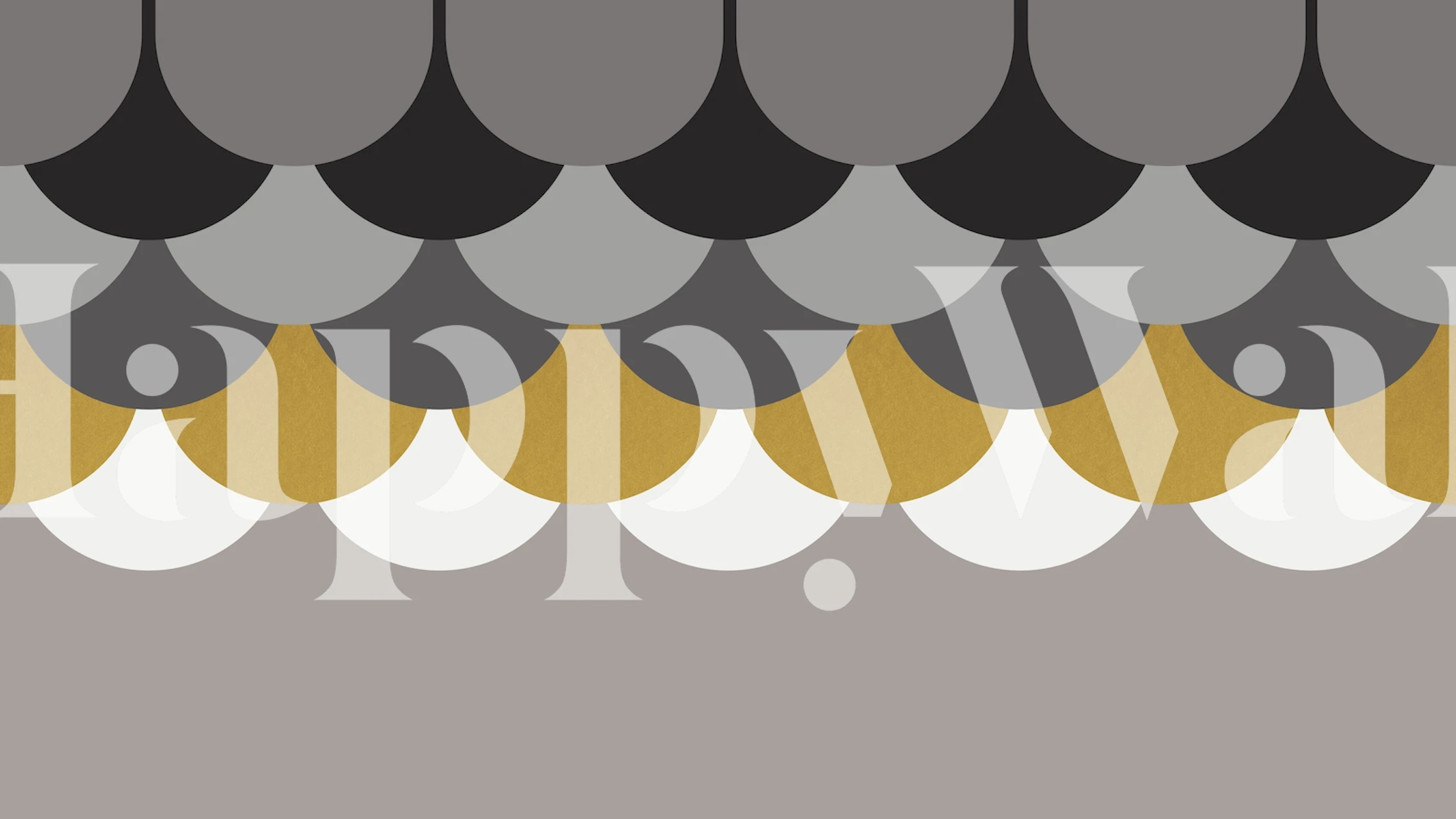 Organic Art Deco tapettimalli huoneessa