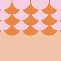 Orange Pink Art Deco tapete