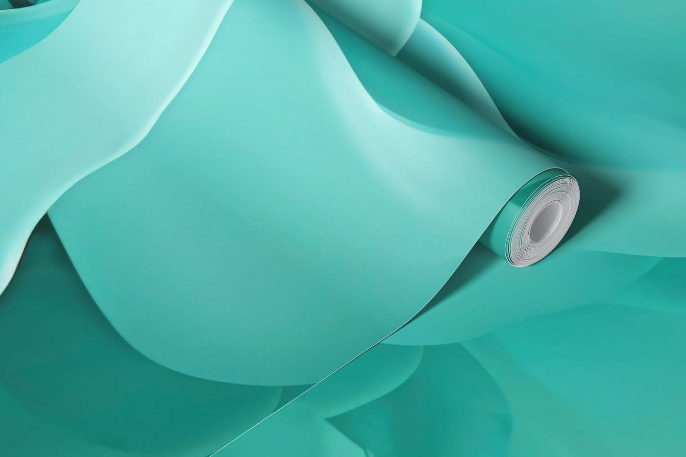 Ethereal Fluid Dreams Turquoise Teal wallpaper roll