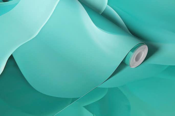 Ethereal Fluid Dreams Turquoise Tealwallpaper roll