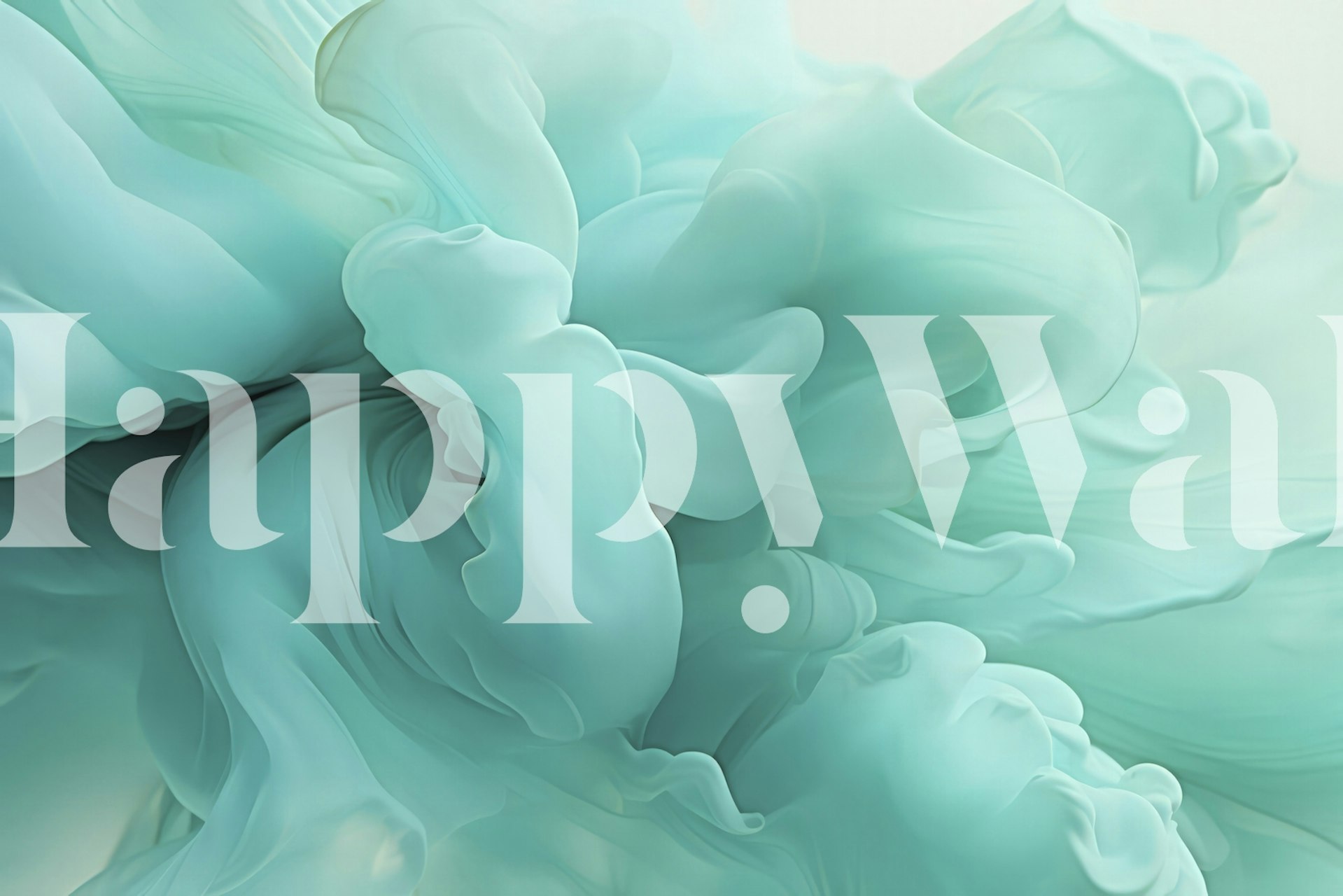 Mural d'arte fluida astratta turchese e teal da happywall.com