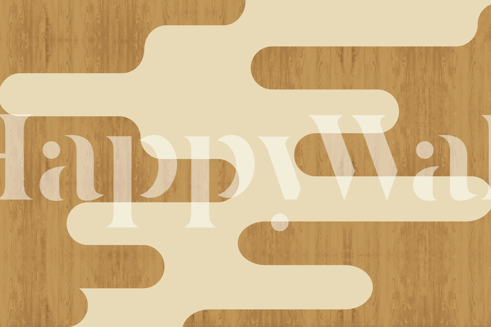 Mural de parede redondo de madeira de meados do século com formas abstratas de madeira