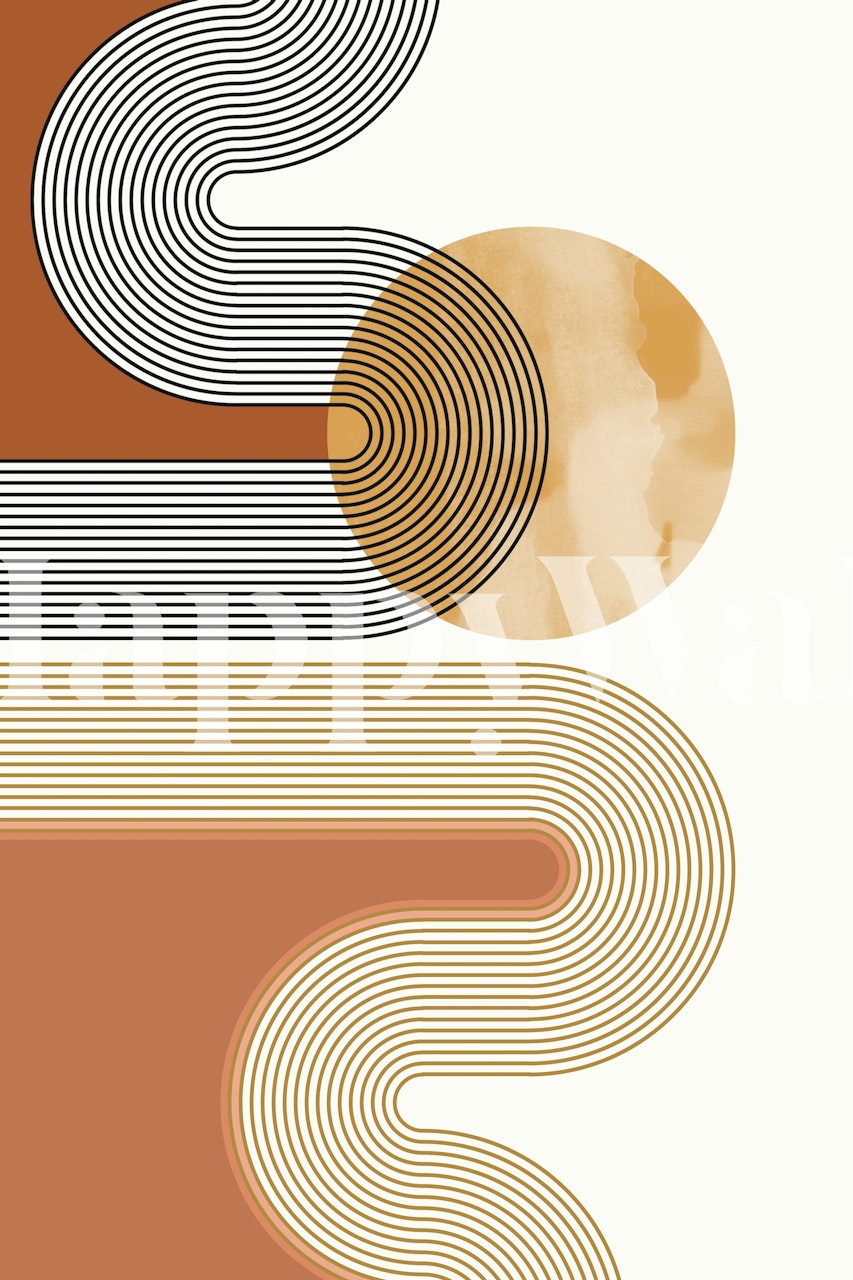 Design della carta da parati Curvy Lines in una stanza