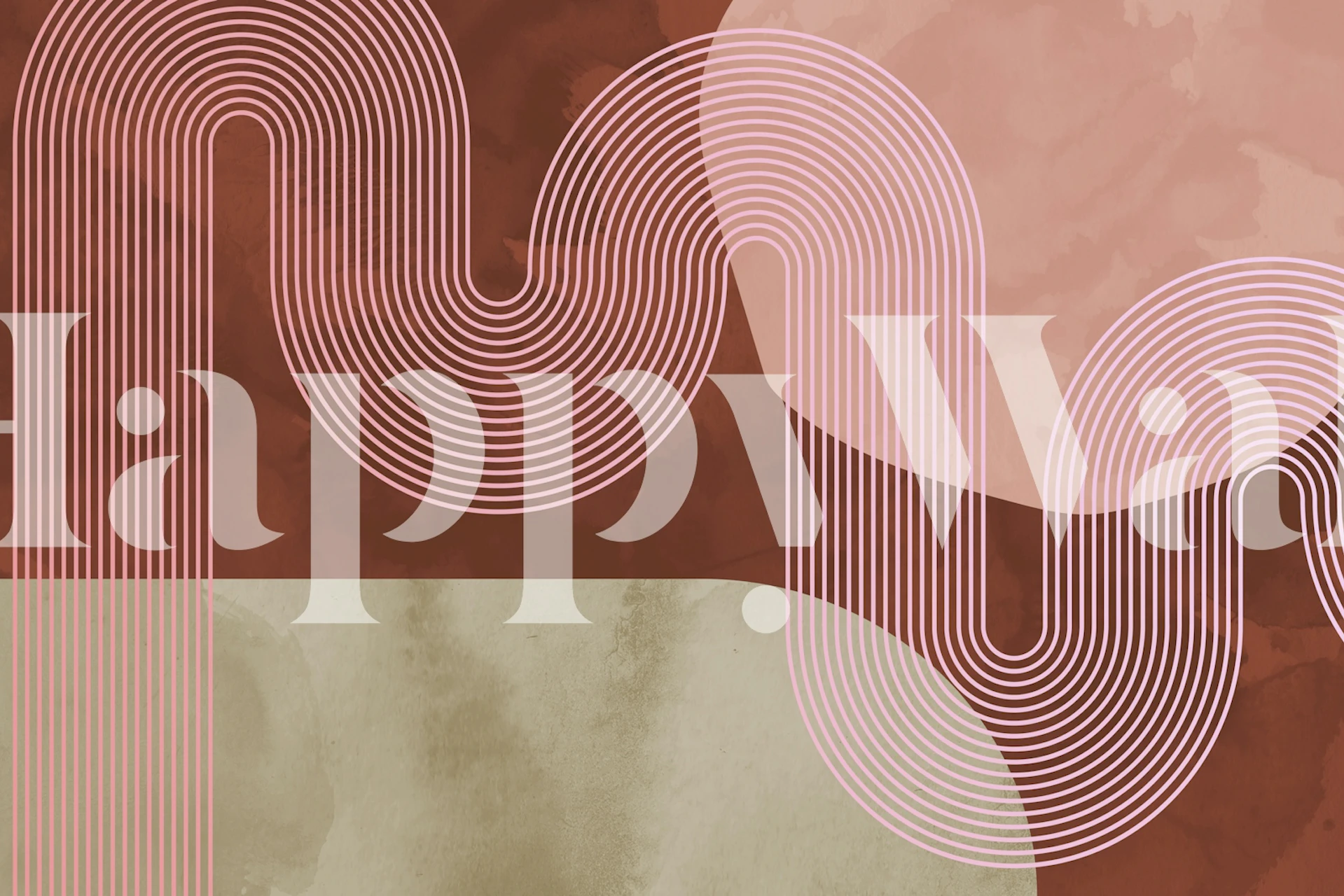 Curvy lines in pink and brown tones with organic shapes wallpaper