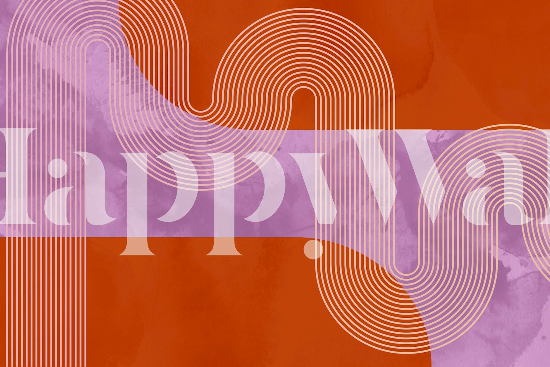 Groovy mid-century tapet i varme farver