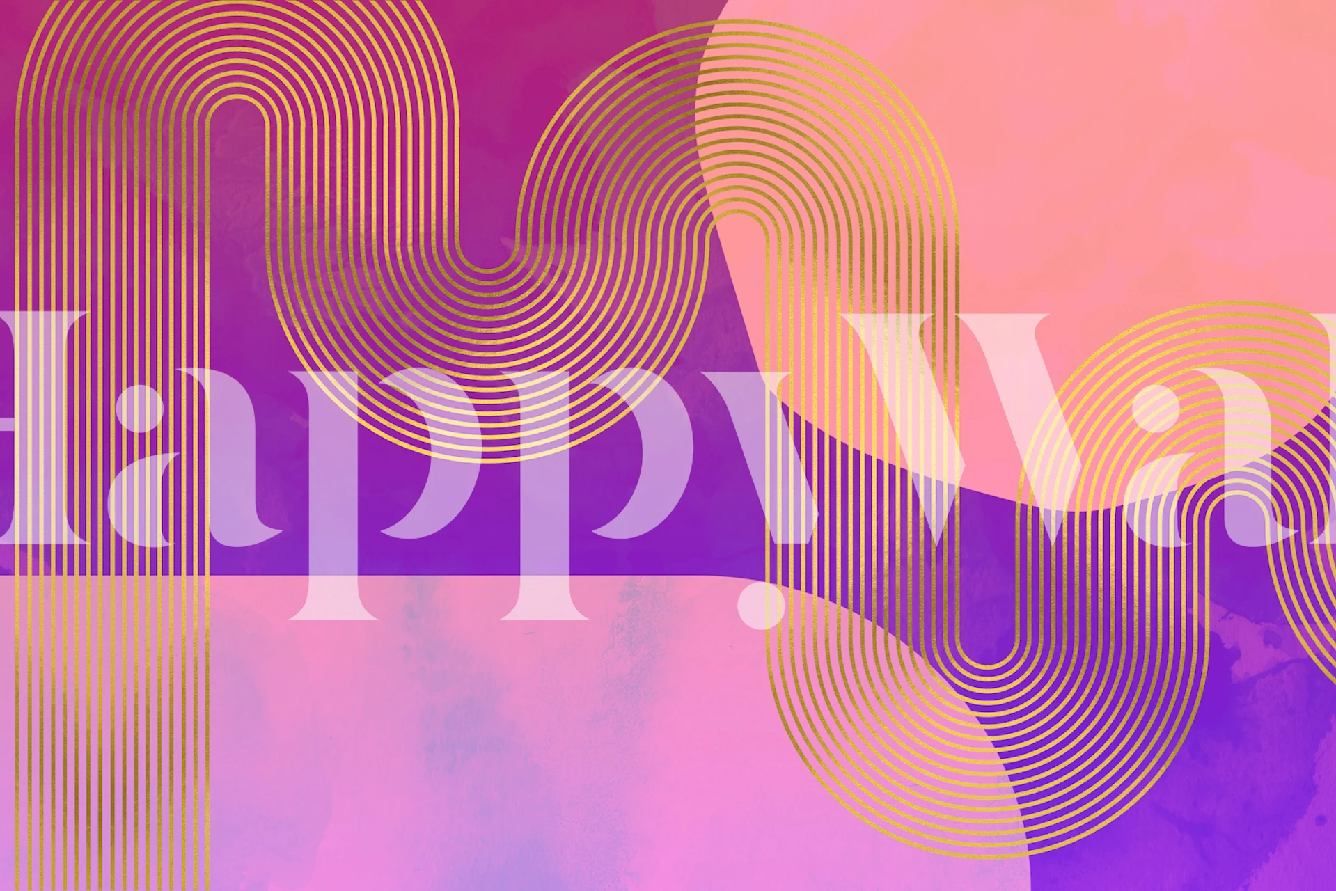 Colorful 70s Groovy Disco Sunrise wallpaper in a room