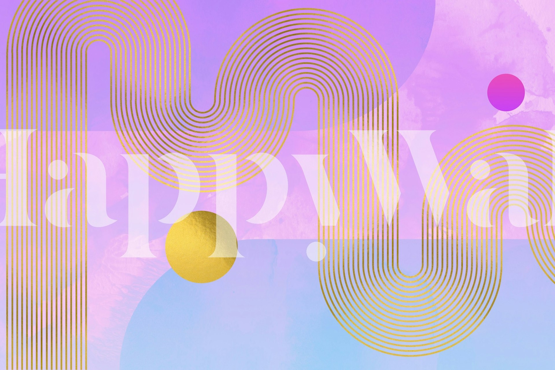 Retro 70s Ombre wallpaper in a room