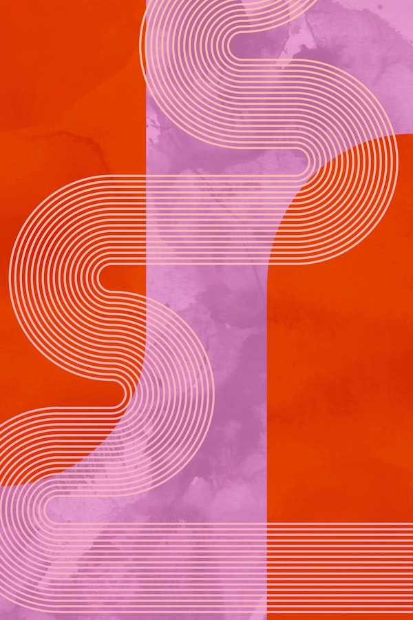 Warm Retro 70s Curvy Cosmic Space