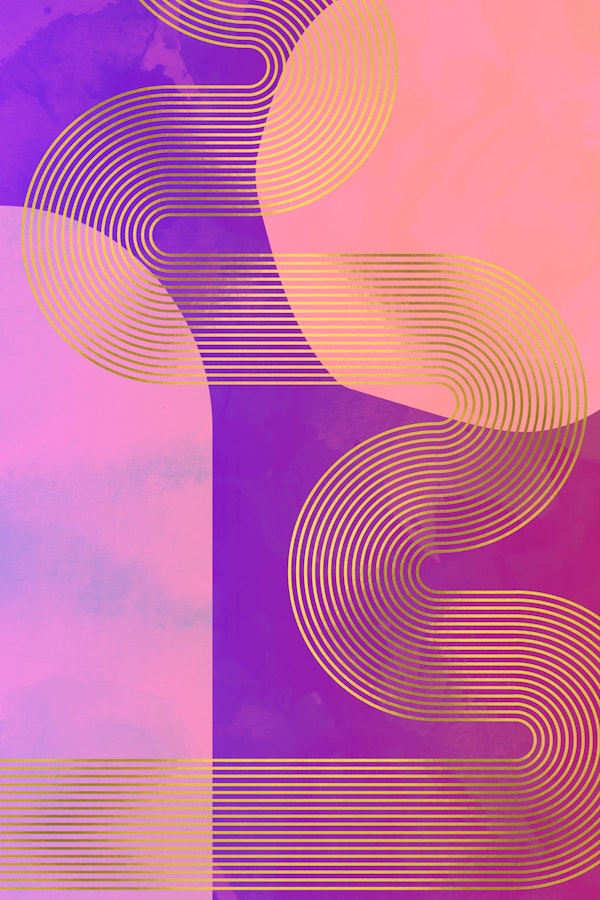 Vibrant Retro 70s Curvy Cosmic Space
