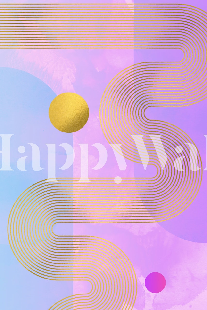 Zakřivený pastelový retro vzor na tapetě