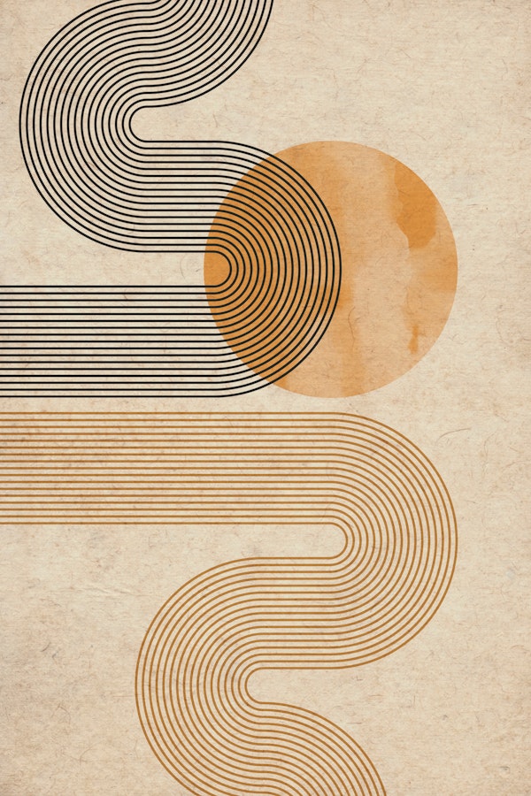 Neutral Retro 70s Curvy Space