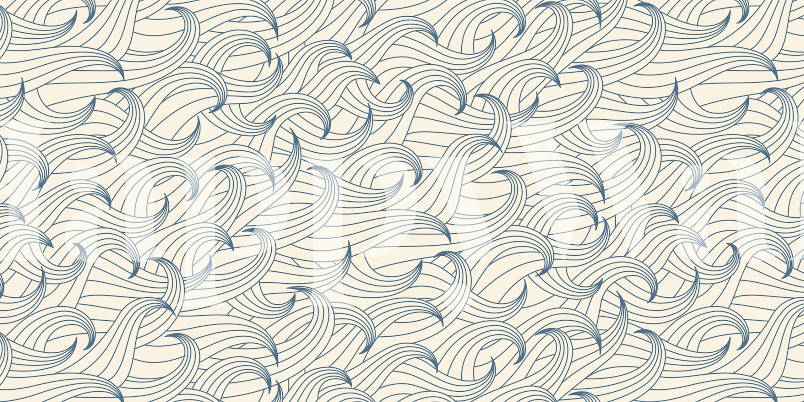 Waves coastal chic wallpaper in a room