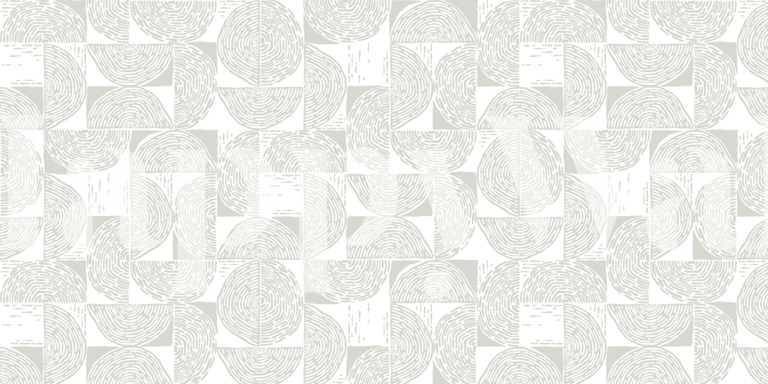 Geometric block print pattern in offwhite wallpaper