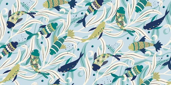 coastal chic fish blue green offwhite