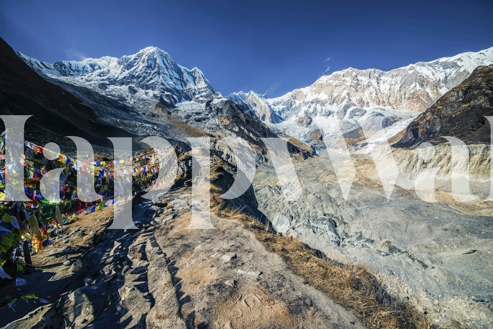 Papier peint Annapurna dans un cadre de pièce