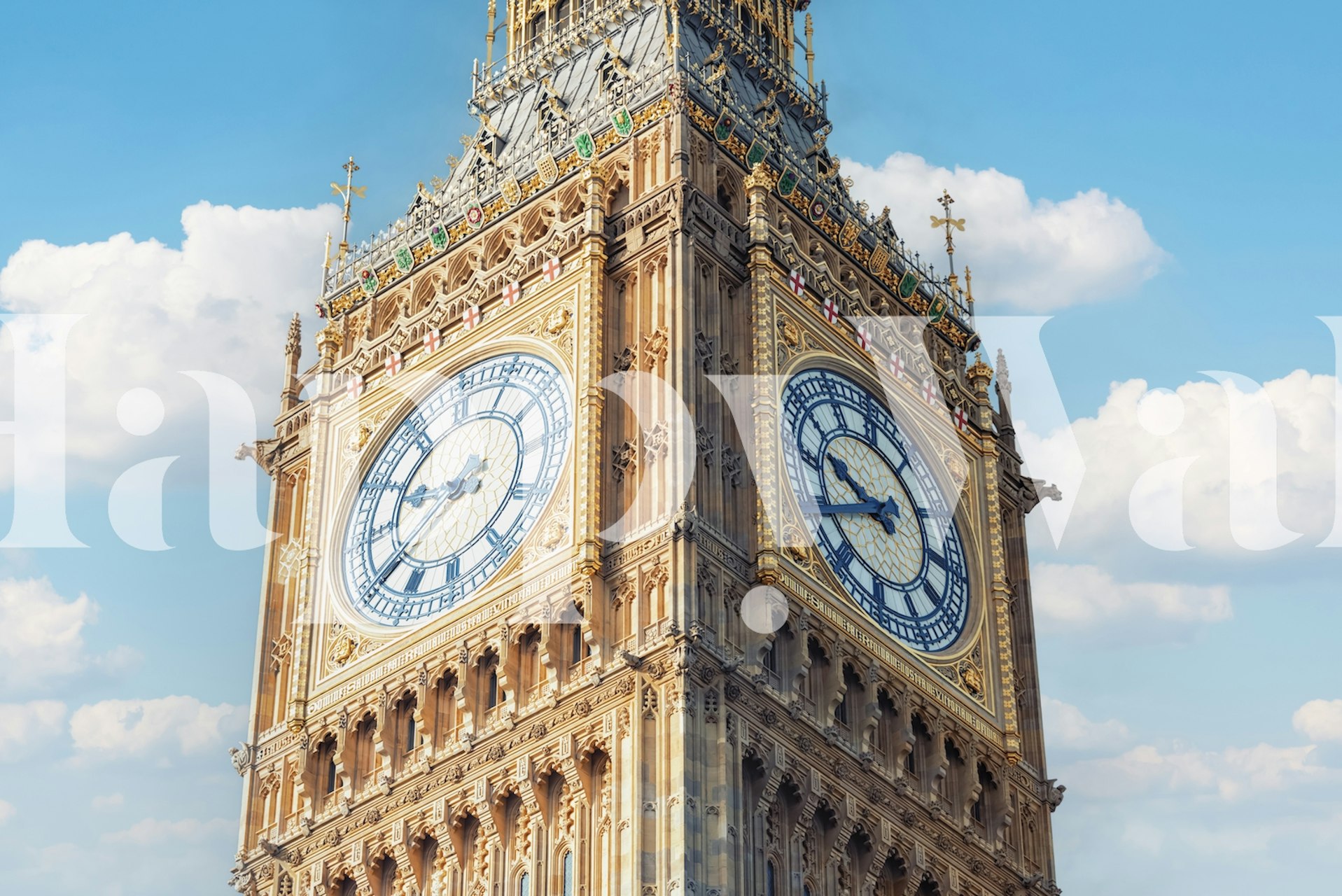 Big Ben clock tower under blue sky wallpaper